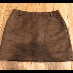 Brown Hinge zipper Skirt
